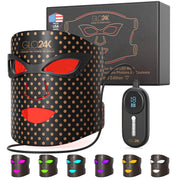 GLO24K 7 Color LED Photon Rejuvenation Super Face Mask, Rechargeable, Lightweight, Skin Firming, Spot Treatment, Fine Line Reduction