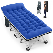 GVDV Folding Camping Cot with 2-Sided Comfortable Mattress, Twin-Layer Oxford Cloth Folding Bed, Portable Sleeping Cot for Camping, Office, Nap, Beach Travel