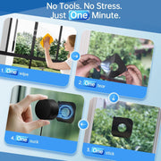 Picturesky 2K Window Security Camera, Full Color Night Vision, AI Human & Vehicle Detection, Dual-Band Wi-Fi, Two-Way Talk, 24/7 Recording, Black, Pack of 2