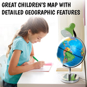 USA Toyz Educational Globe with LED Constellation Light, 9 Inch Diameter, 13.5 Inch Tall, Chromed Steel Stand, JQKG01