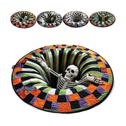 AZQIKPX 3D Halloween Rug, Candy Corn Abyss Quilted Round Indoor Area Rug, Soft Non-Slip