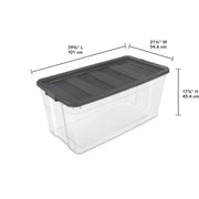 Sterilite 200 Qt. Stacker Box Plastic, Flat Gray, Set of 3