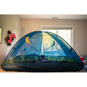 Pacific Play Tents Glow in the Dark Firefly Bed Tent, Blue, Fits Twin Size Mattress, Portable Play Tent for Kids, 77 In x 38 In x 35 In, 19820