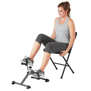 Athletic Works Folding Mini Trainer Bike, Adjustable Resistance, Built-In LCD Monitor, Gray, WMAW-150101-RC