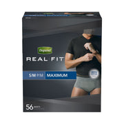 Depend Real Fit Briefs for Men Maximum Absorbency, S/M - 56 Pack