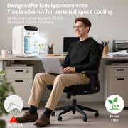 Amybaby Portable Cooling Misting Fan, USB-C Rechargeable, Ultra-Quiet 25dB, 3 Speeds & Mist Modes, White, MUZPU-DESKFAN-0