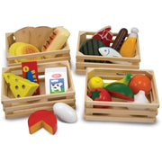 Melissa & Doug Food Groups - 21 Hand-Painted Woodenpc and 4 Crates