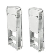 HappyGo 10-Pack Folding Chairs White Stackable