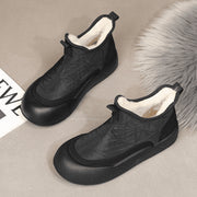 ScarletteEmmy Womens Slip-On Waterproof Winter Ankle Booties, Warm Plush Lining, Lightweight Anti-Slip Sole, Wide Fit, Black