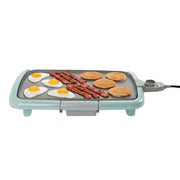 Ovente Electric Griddle, 16 x 10 Inch Non-Stick Cooking Surface, Adjustable Temperature Control, Removable Drip Tray, Black, GD1610B