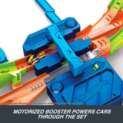 Mattel Hot Wheels Stunt Tracks Hypersphere Crash Playset with Motorized Booster, 1:64 Scale Die-Cast Car, Multicolor