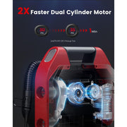 ETENWOLF Cordless Tire Inflator Portable Air Compressor 160 PSI with 15600 mAh Battery, Digital Display, LED Light, Red, S6SE