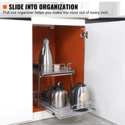 KFFKFF Dual Layer Cabinet Storage Solution, Robust Slide Out Pantry Racks
