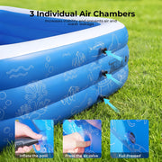 TASKBAY Inflatable Swimming Pool with Detachable Sunshade Canopy, Oversized 120 in x 68 in x 57 in, Thickened Durable PVC, Blue, HF002