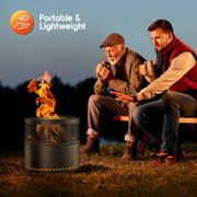 Tzumi Cozi Smokeless Fire Pit, Stainless Steel, Portable, 18in with Carry Bag, 30243SC