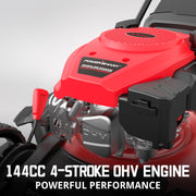 PowerSmart DB8617P 3-in-1 Gas Push Lawn Mower 17-inch 144cc Engine, 6-Position Height Adjustment