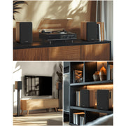 MEVOSTO Active Bookshelf Speakers, Wooden Cabinet, 5