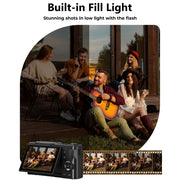 Keculbo Digital Camera, 4K UHD Video, 64MP Photos, 18x Digital Zoom, Autofocus, 3-Inch Flip Screen, Black, Includes 32GB Micro SD Card, DC060-NBUS06