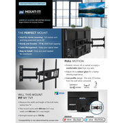 Mount-It Swivel TV Wall Mount Arm, 24 Inch Extension, Fits 32