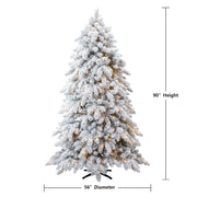 Holiday Time TG76M2N04D01 7.5' Pre-Lit Lincoln Pine Green Flocked Artificial Christmas Tree