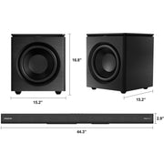 Monster MNSBA44H Soundstage Pro Dolby Atmos 7.1.2 Channel Soundbar with 12