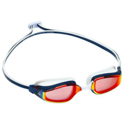 AquaSphere Fastlane Competitive Swim Goggles - Navy/Red