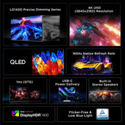 TCL 32R84 32'' R84 Series 4K UHD HDR QD-Mini LED Gaming Monitor, 165Hz Refresh Rate