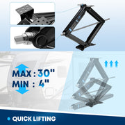 Kohree 6500lb RV Scissor Jacks Heavy Duty Alloy Steel Camper Stabilizer Set of 2 with Crank Handle and Drill Socket 30in KR1226-WK