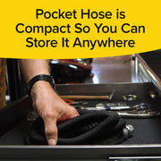 Pocket Hose Silver Bullet Expandable Garden Hose, 75 ft, 3/4 in, Lightweight with Lead-Free Aluminum Fittings and Turbo Shot Nozzle