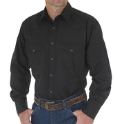 Wrangler Sport Western Snap Long-Sleeve Shirt for Men - Black - L