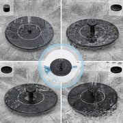 SPECSTAR Outdoor Bird Bath Fountain, Polyresin Antique Gray Garden with Solar Powered Round Pond Fountain, 20 in, VH21