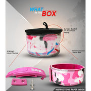 RadUltimate weight Lifting Belt for Powerlifting and Deadlifts - Adjustable Lever Buckle Weightlifting Belt (Pink Camouflage, L)