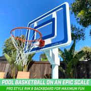 GoSports BB-SPLASHHOOP-E Splash Hoop Elite Pool Basketball Game Set