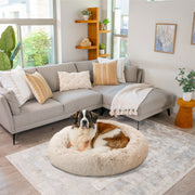 Best Friends by Sheri 4597 The Original Calming Donut Dog Bed, Shag Faux Fur, Taupe, XL (45
