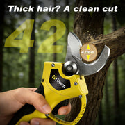 Gisam 2-in-1 Electric Pruning Shears Cordless with Adjustable Pole, 1400W Brushless Motor, 13.5 Ft Reach, 1.6 Inch Cut Diameter, Dual 2.0Ah Batteries, 0-180 Vertical Rotation