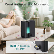 ALROCKET 8L Ultrasonic Whole House Humidifier, Warm and Cool Mist, 1000 sq ft Coverage, 80H Runtime, Quiet Operation, Black, DH-JS16