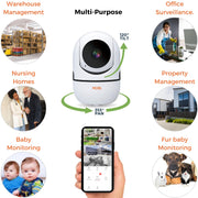 MobiCam HDX Indoor Security Camera, Wi-Fi Pan & Tilt, 1080p HD, Night Vision, Two-Way Audio, Motion Detection, Cloud & SD Storage, 2-Pack, 70197