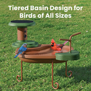 Birdfy Smart Bird Bath with 1080P HD Camera, AI Bird Identification, Solar Powered, Weatherproof, Brown, Jolly V