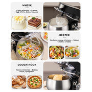 Casualife Hoolly Stand Mixer, 6.5-QT 6-Speed Tilt-Head Kitchen Stand Mixer with Dough Hook, Wire Whip & Beater