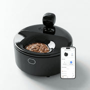 Furdear Heating/Cooling Smart Wet Food Feeder with 4 Compartments, 3-Day Refrigeration at 4C, 28C Warming, App Controlled, Black