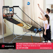 MD Sports BG130Y23001 EZ-Fold 2-Player 80.5 inch Arcade Basketball Game with Authentic PC Backboard, Multi-Color