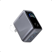 Anker Prime Charger 160W 3-Port Compact GaN USB C Charger Block with Smart Display and Touch Control, Phantom Gray, A2687