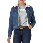 Wrangler Retro 10Lwj320d Sherpa-Lined Western Denim Jacket for Ladies, S, Denim