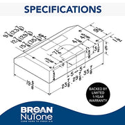 Broan-NuTone Glacier Series 24-Inch Under-Cabinet Range Hood, 300 CFM, White, BCSEK124WW