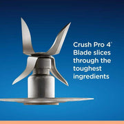 Oster Countertop Blender, 6-Cup Boroclass Glass Jar, 800W Motor, Stainless Steel Crush 4 Pro Blades, One-Touch Smoothie and Salsa Programs, Gray, 2181591