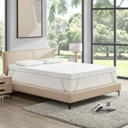 Subrtex SESBTBKCD04K Gel-Infused Memory Foam Mattress Topper 4 Inch King with Removable Cover