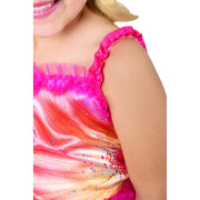 Jakks Pacific Wicked Glinda Blue Butterfly Dress for Girls, Ombre Satin and Tulle Layered Skirt, Sheer Long Sleeves with Ruffled Shoulders, Includes Silver Tiara and Wand, Size 4-6