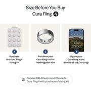 Oura Ring 4 Smart Ring, All-Titanium Durable Design, Silver, Size 12, Sleep and Health Monitoring, Up to 8 Days Battery Life, JZ90-54217-12