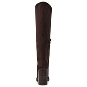 DV Dolce Vita Bardonny Wide Calf Knee High Block Heel Boot, Dark Brown Faux Suede, Size 8.5