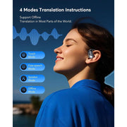 EUQQ AI Translation Earbuds, Real Time 3-in-1 Translator Device, Supports 144 Languages, Open Ear Bluetooth Earbuds with Charging Case, Q16H3 AI
